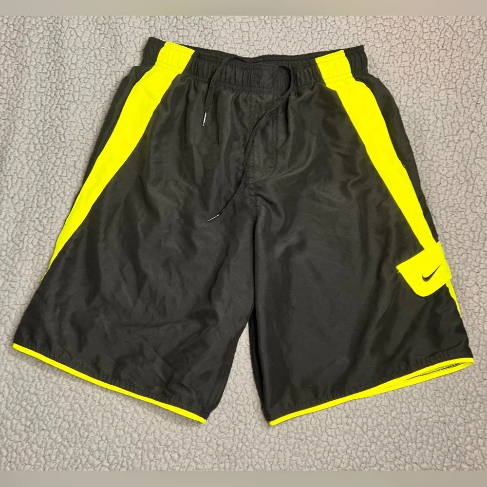 Nike Swimming Trunks Black And Yellow‎ Big Boys Size Small